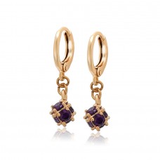 Apzeltīti , klasiski auskari ar cirkonu